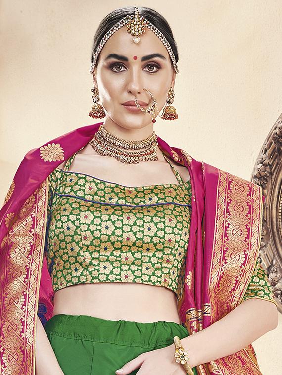 self design panelled lehenga - 16845432 - Zoom Image - 2