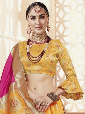 self design panelled lehenga - 16845439 - Standard Image - 2