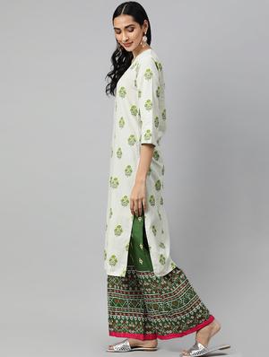 floral straight kurta - 16846618 - Standard Image - 2