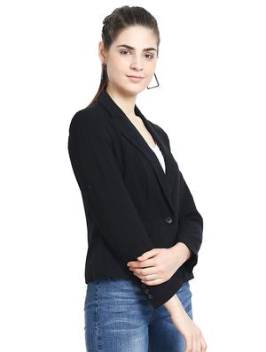 single button lapel neck blazer - 16848634 - Standard Image - 2