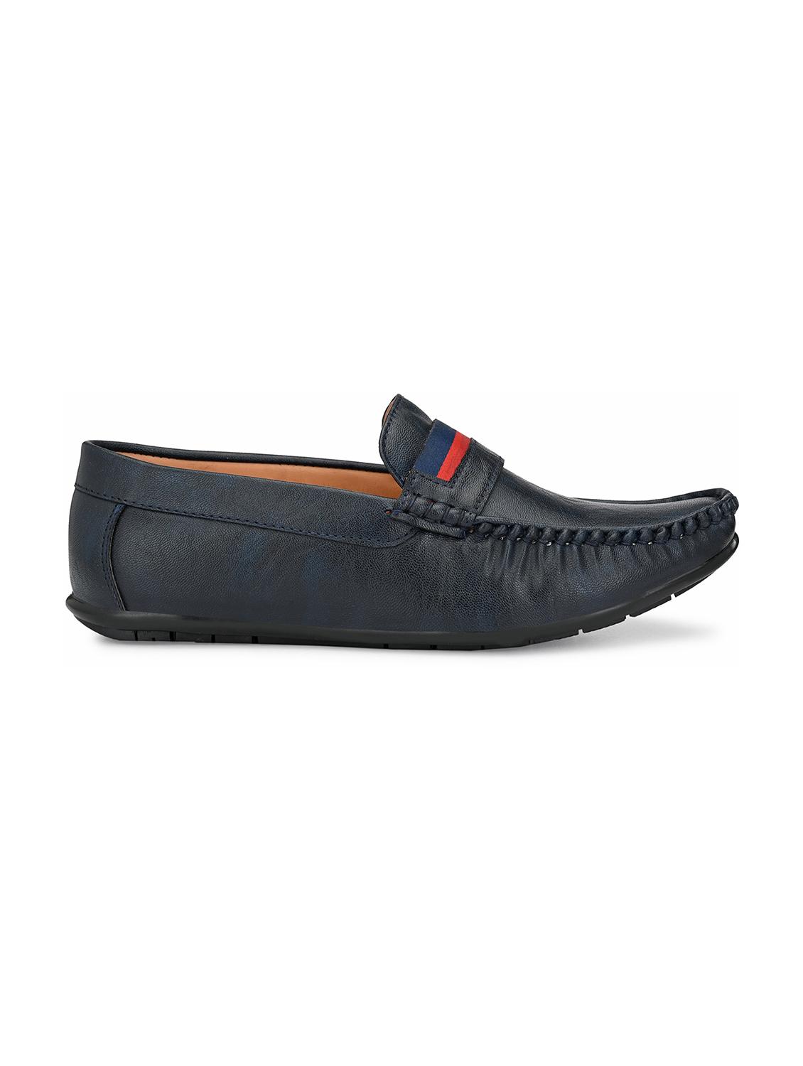 blue leatherette slip on loafers - 16848758 - Zoom Image - 2