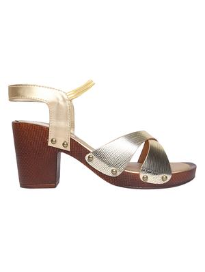 gold back strap sandals - 16849010 - Standard Image - 2