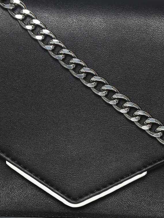black leatherette regular sling bag - 16850553 - Zoom Image - 5