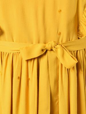 tie front frill detail a-line dress - 16850939 - Standard Image - 5