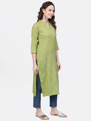 ikat print straight kurta - 16851753 - Standard Image - 2