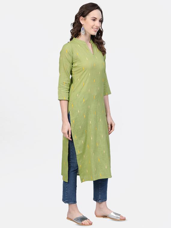 ikat print straight kurta - 16851753 - Zoom Image - 2