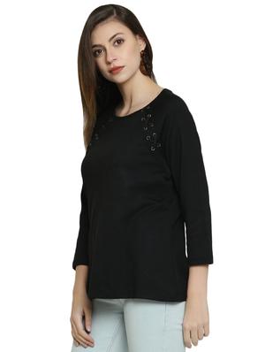 lace up raglan sleeved top - 16852451 - Standard Image - 2