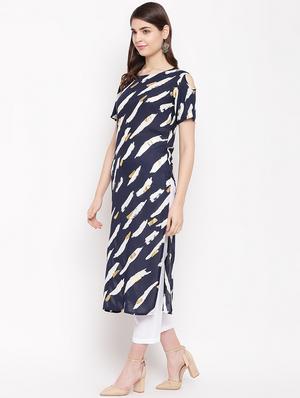 printed straight kurta - 16853318 - Standard Image - 2