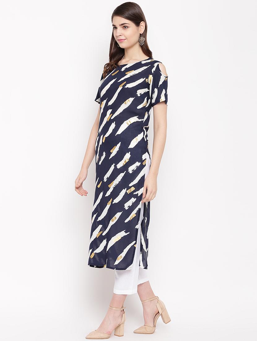 printed straight kurta - 16853318 - Zoom Image - 2