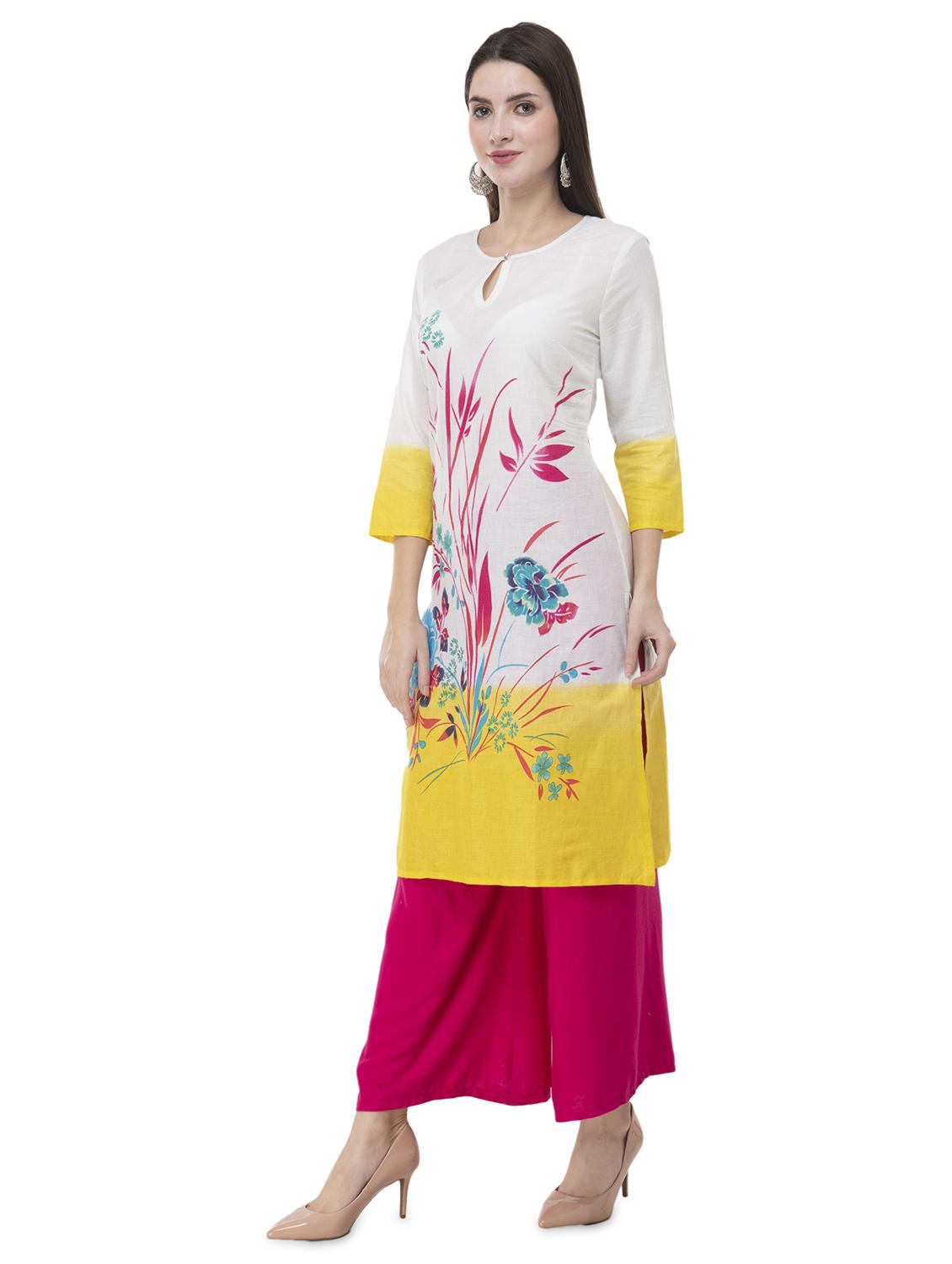 floral print straight kurta - 16854650 - Zoom Image - 2