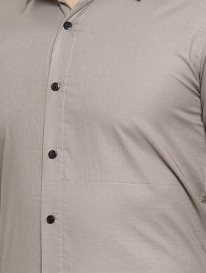 grey solid casual shirt - 16855903 - Standard Image - 5