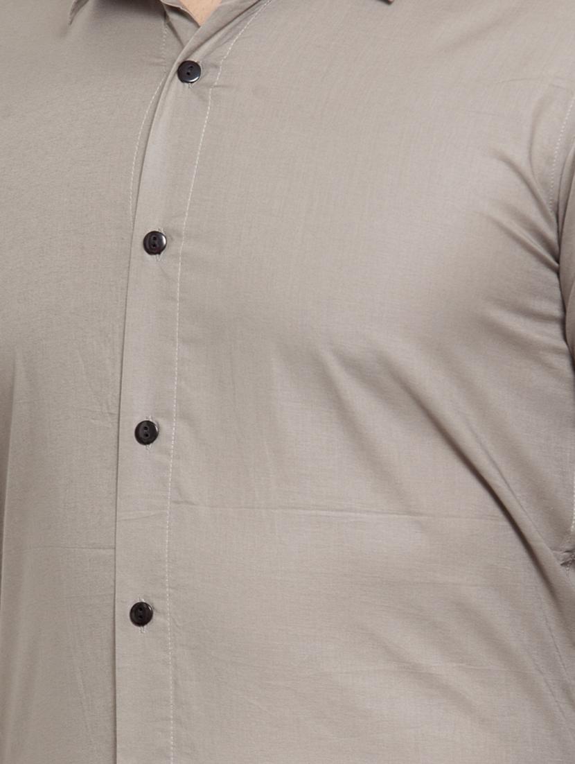 grey solid casual shirt - 16855903 - Zoom Image - 5