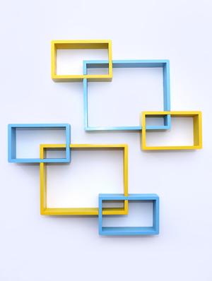 decorative storage & intersecting shape wall shelves - 16856103 - Standard Image - 2