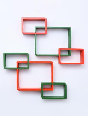 decorative storage & intersecting shape wall shelves - 16856109 - Standard Image - 2
