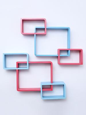 decorative storage & intersecting shape wall shelves - 16856125 - Standard Image - 2