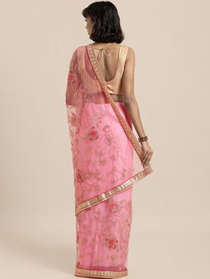pastel embroidered saree with blouse - 16856977 - Standard Image - 2