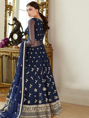 embroidered anarkali semi-stitched suit - 16857916 - Standard Image - 2