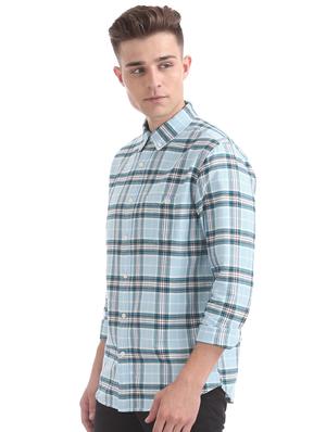 light blue checkered casual shirt - 16858372 - Standard Image - 2