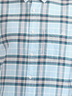 light blue checkered casual shirt - 16858372 - Standard Image - 5
