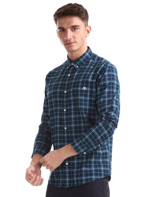 blue checkered casual shirt - 16858386 - Standard Image - 2