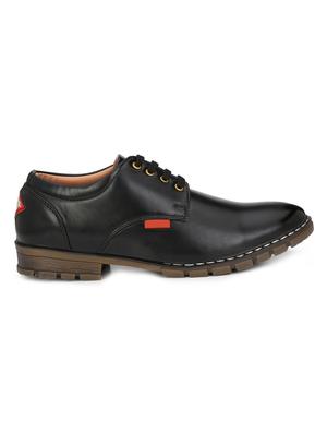 black leatherette lace-up derbys - 16858809 - Standard Image - 2