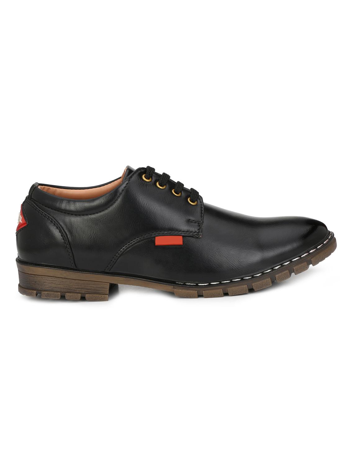black leatherette lace-up derbys - 16858809 - Zoom Image - 2