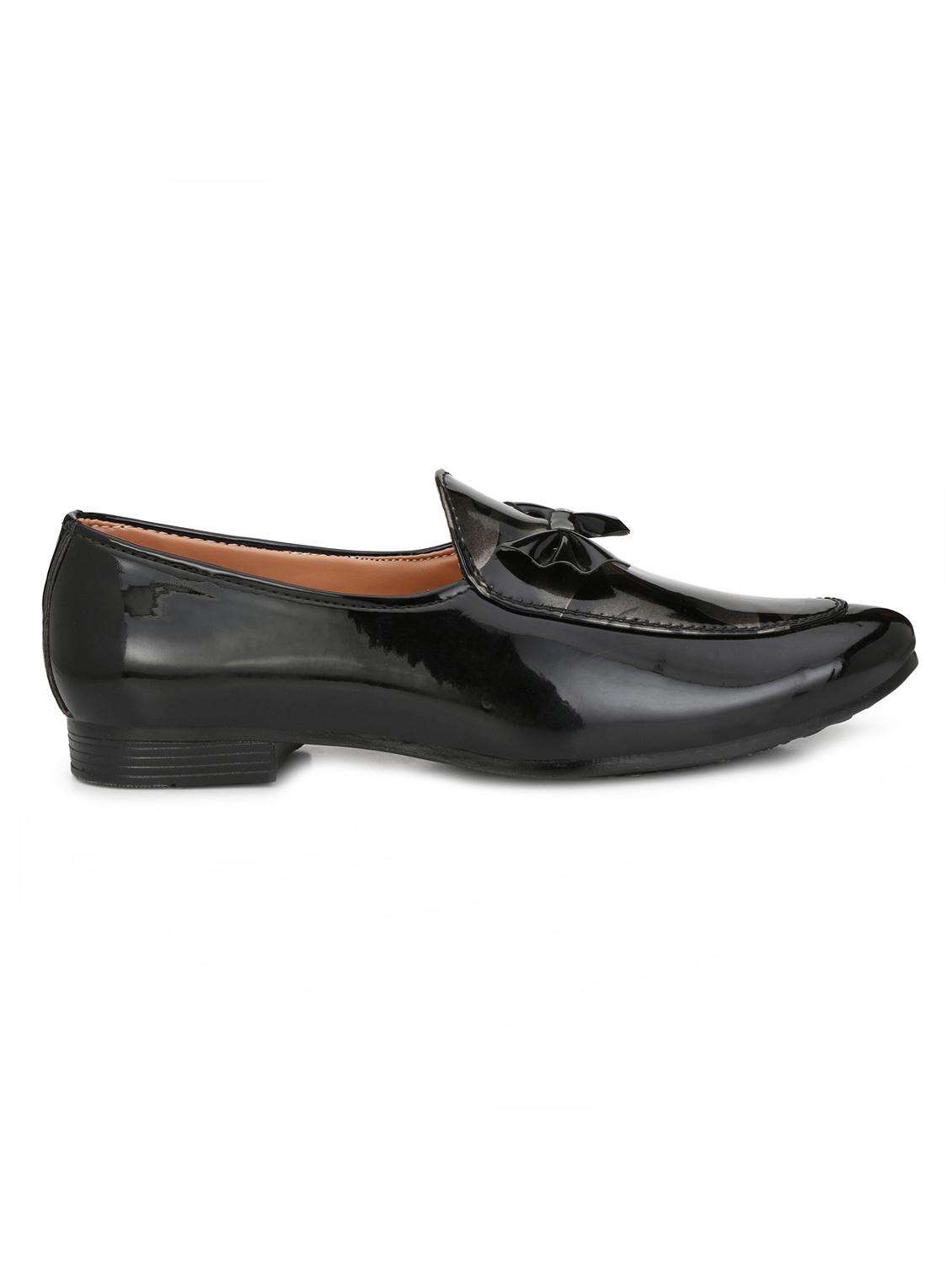 black leatherette slip ons - 16858840 - Zoom Image - 2