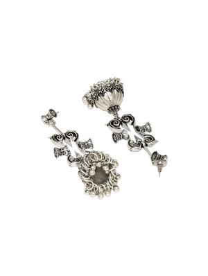 silver brass jhumka earring - 16858866 - Standard Image - 2