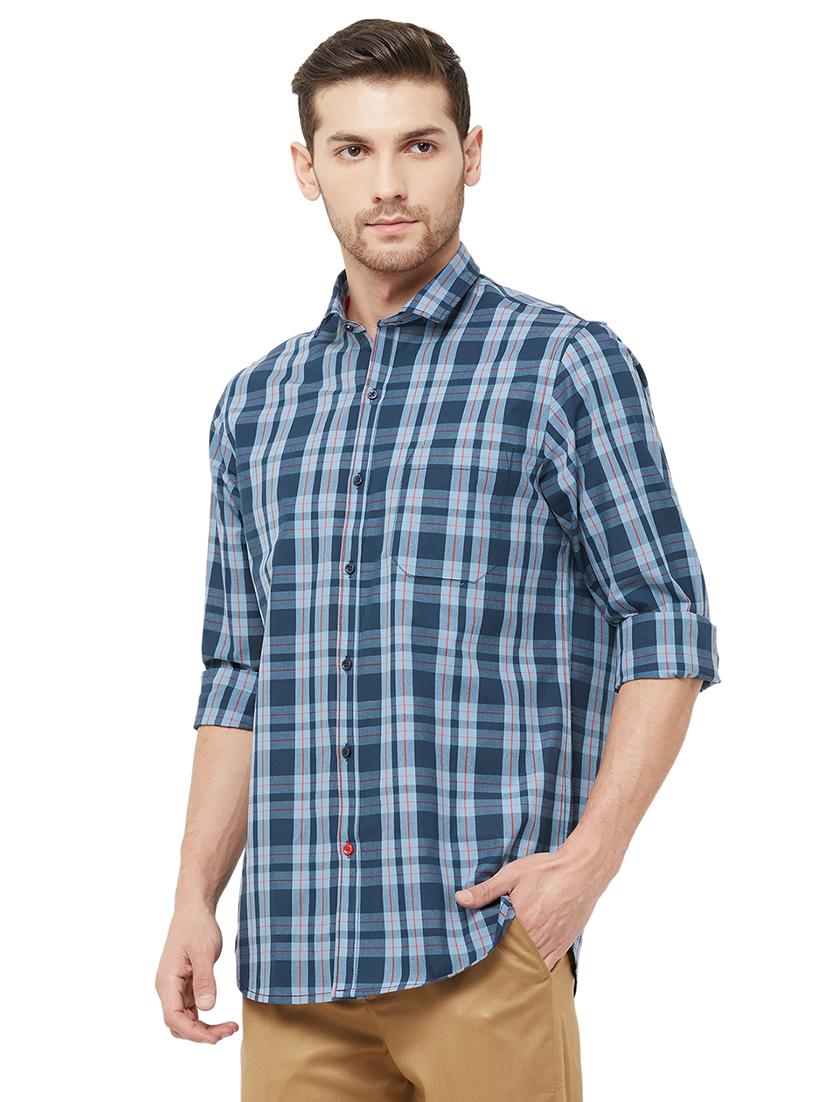 blue checkered casual shirt - 16859065 - Zoom Image - 2