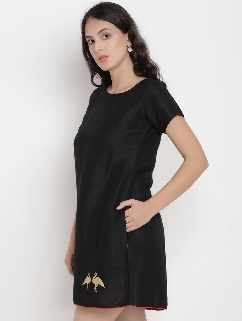 round neck embroidered dress - 16860063 - Zoom Image - 2