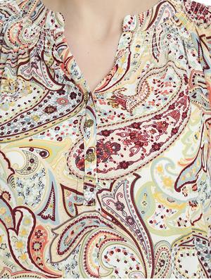 mandarin neck paisley top - 16861580 - Standard Image - 5