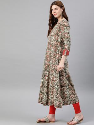 kalamkari flared urta - 16861680 - Standard Image - 2
