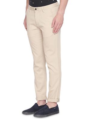 beige solid chinos - 16861738 - Standard Image - 2