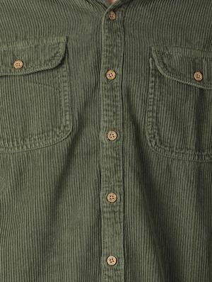 green solid corduroy shirt - 16862014 - Standard Image - 5