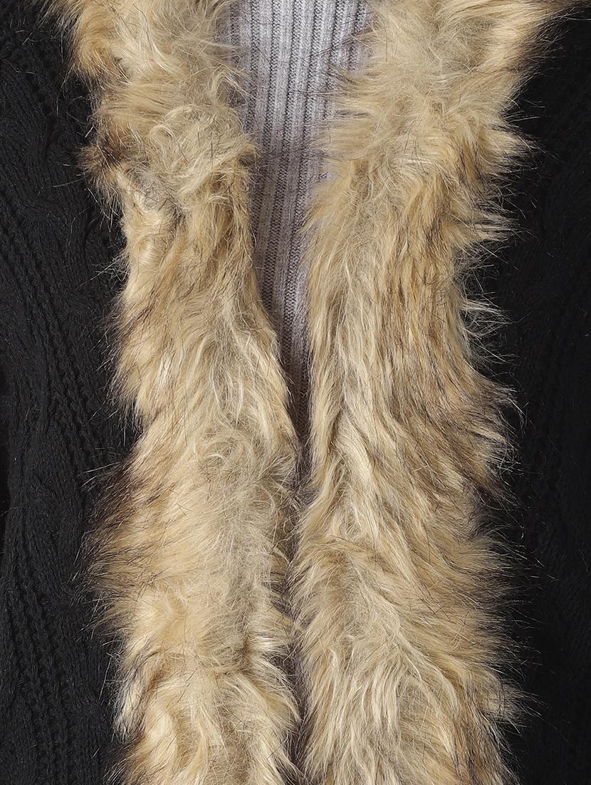 fur detail textured coat - 16862022 - Zoom Image - 5