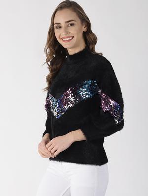 sequin embellished crew neck pullover - 16862039 - Standard Image - 2