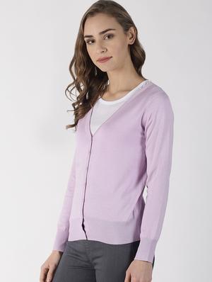 v-neck solid cardigan - 16862047 - Standard Image - 2
