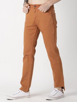 brown solid chinos - 16862379 - Standard Image - 2