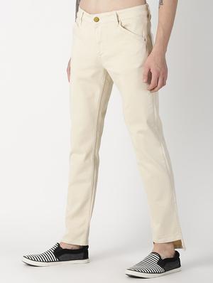 beige solid chinos - 16862380 - Standard Image - 2