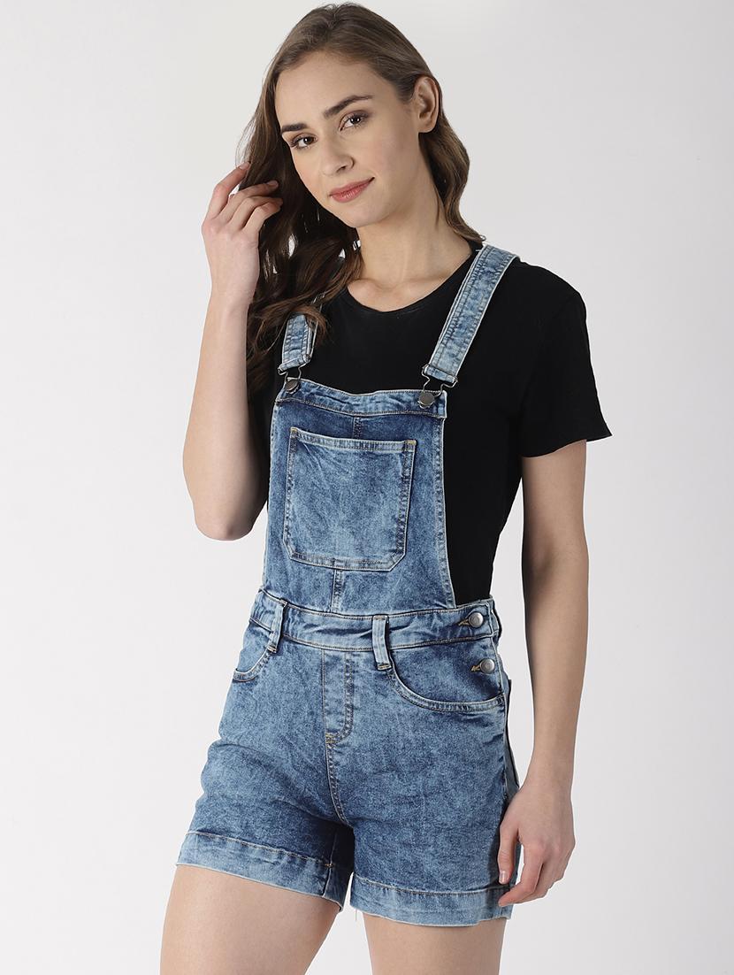 acid washed denim dungaree - 16862882 - Zoom Image - 2