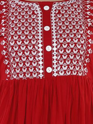 embroidered flared kurti - 16863478 - Standard Image - 5