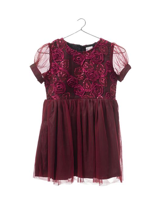 maroon colored net frock - 16863780 - Standard Image - 1