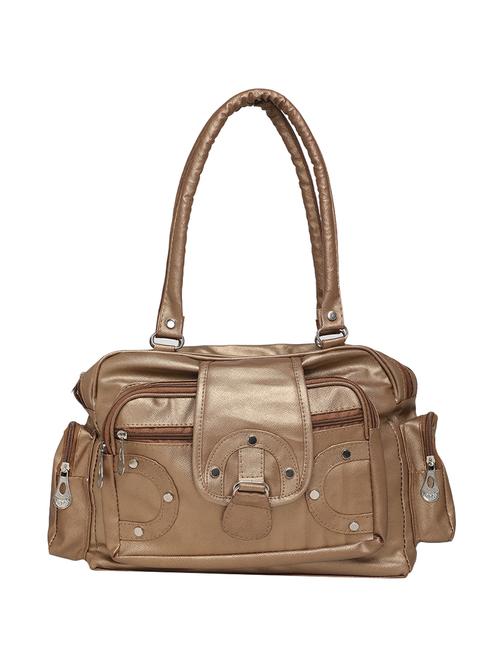 brown leatherette regular handbag - 16863950 - Standard Image - 1
