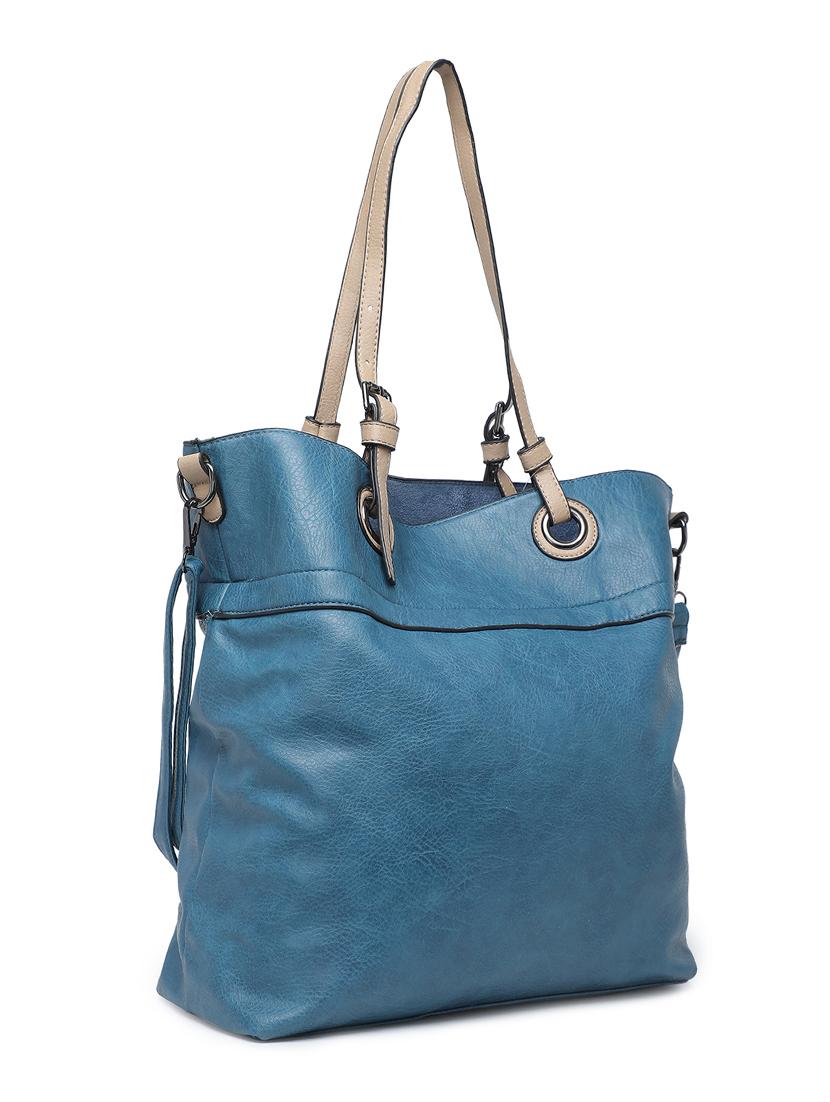 blue leather regular handbag - 16863998 - Zoom Image - 5