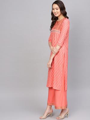 geometrical kurta palazzo set - 16864177 - Standard Image - 2
