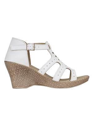 white closed back wedges - 16864652 - Standard Image - 2
