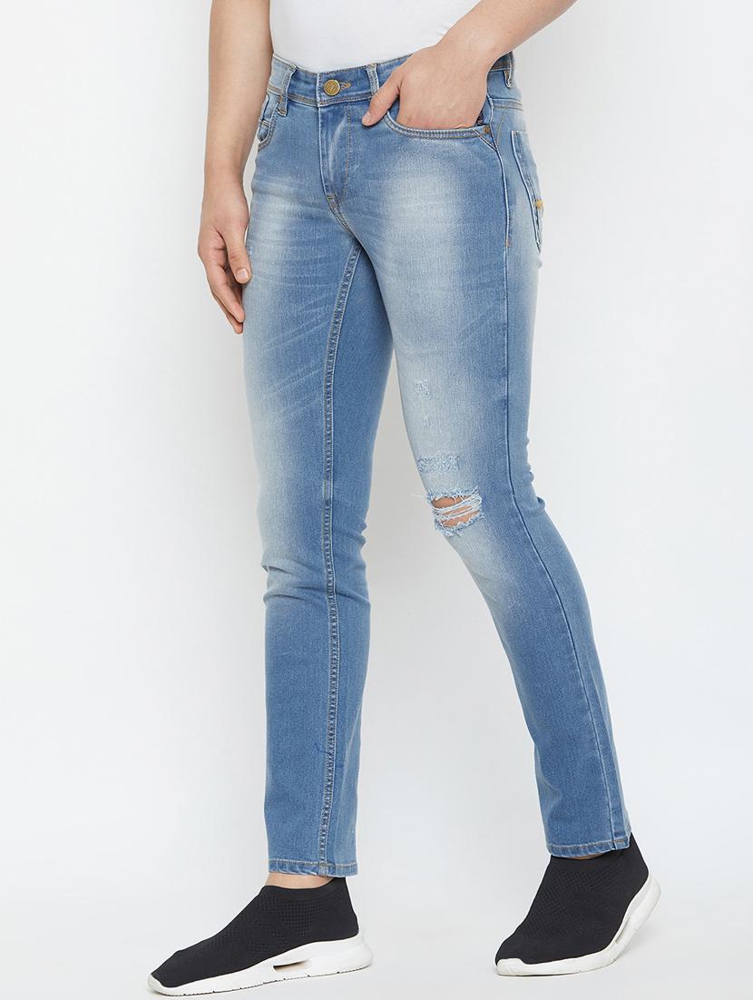 blue heavy washed distressed denim jeans - 16865279 - Zoom Image - 2