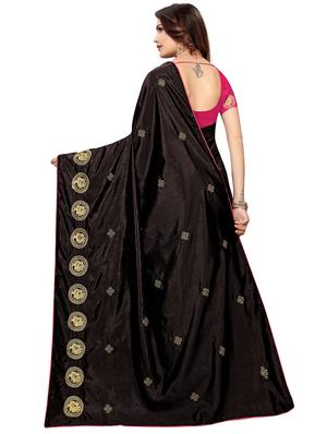 bordered embroidered saree with blouse - 16866756 - Standard Image - 2