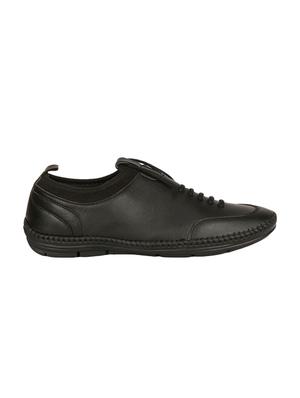black leatherette lace up shoes - 16867222 - Standard Image - 2