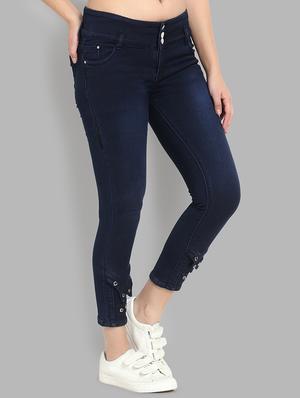 eyelet detail mid rise jeans - 16868012 - Standard Image - 2
